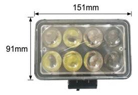 Faro Led Rectangular 24w 8 Leds 4x4 Auto 6