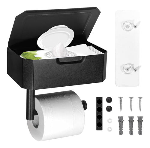 VMVN Toilet Paper Holder with Storage 0