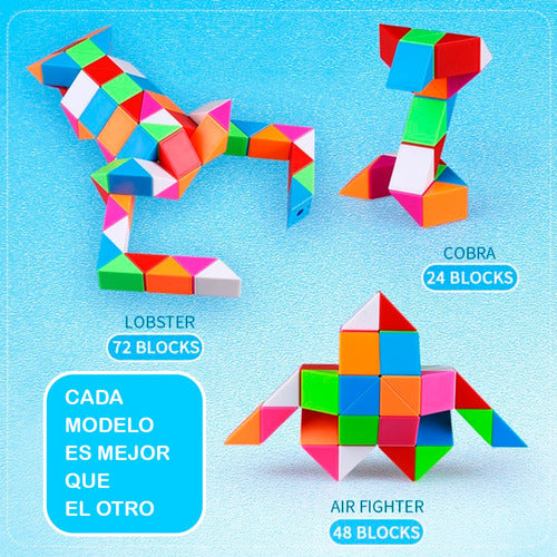 Qiyi Magic Snake Cube 72 Blocks - Multicolor Puzzle Toy 4