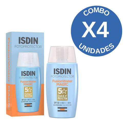 Isdin Fotoprotector Spf50+ Fusion Water Magic 50ml Combo X4 0