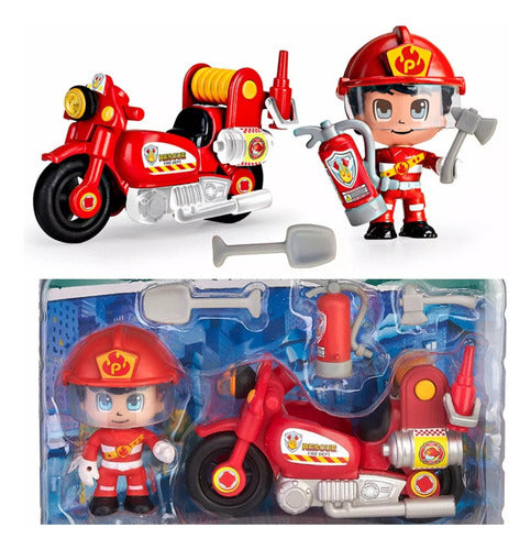 Pinypon Firefighter Action Moto and Figure with Accessories 3