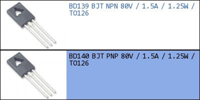 BD140 BJT PNP 80V 1.5A 1.25W TO126-P 1