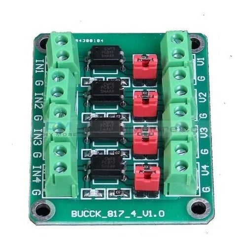 Candy-Ho Modulo Interfaz Optoacoplador PC817 3.6-30 V 4ch Bornera 0