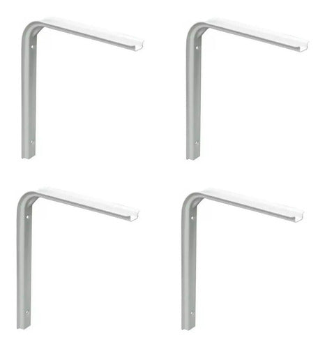 Mensula Bracket Soporte Estante 150x 200 Mm Blanca X 4 U 0