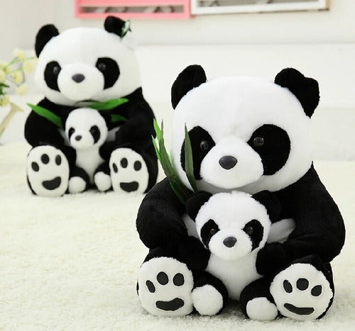 Oso Panda Bebé Y Mamá 2 Muñecos Peluches Hermosos! 2