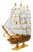 Miniatura Barco Navio Veleiro Madeira Casco Marrom Base Bran 1