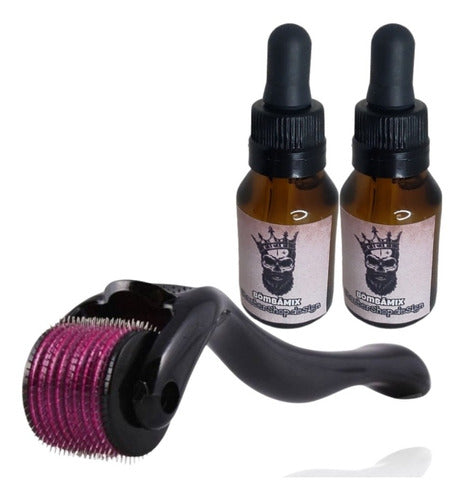 Beard Growth Kit with Dermaroller and Bombamix Oil 0