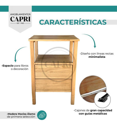 Amoblamientos Capri Minimalist Light Table / Waxed Solid Wood 2