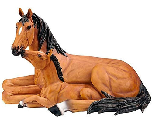 Design Toscano Motherly Love Pony Foal and Mare Horse Statue 0