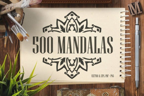 Pack Mandalas Vectores Y Png +500 Motivos 1