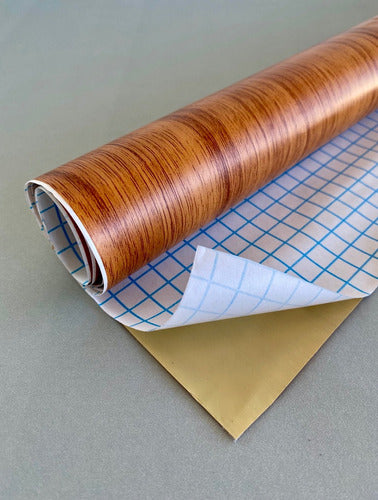 Self-Adhesive Wood Grain Contact Paper Roll 0.45x10m PVC 43