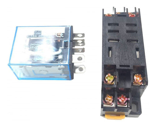 SHUK INDUSTRIAL Relay With Socket For Din Rail, 2 8 Pins, 6VDC Coil 3