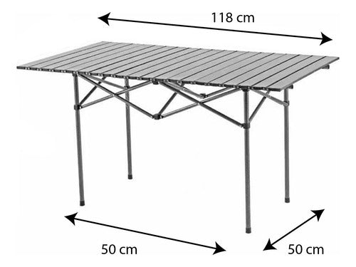 Mesa De Jardin Plegable De Aluminio 118 X 50 Cm 1