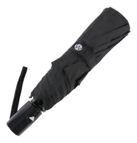 WANDERSLUST Mini Reinforced Cherry Curved Black Automatic Umbrella 1