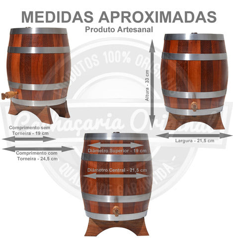 Barril Dorna Cachaça Pipote Cedro Vertical 5 Litros 4