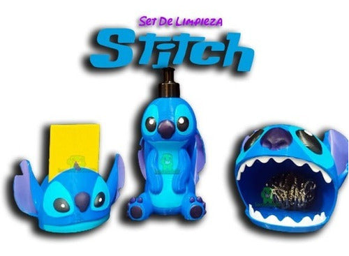 Stitch Porta Esponja,virulana Y Dispenser Detergente 0