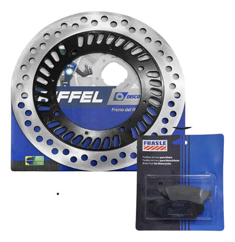 Riffel Brake Disc Kit and Frasle Pads for Honda Tornado 250 0