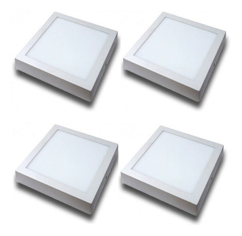 Sica 4-Pack 18W LED Surface Mount Square Panel Light - Cool/Warm White 220V 0