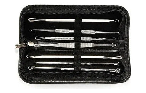 Kit Com 7 Ferramentas Curetas Para Remover Cravos E Espinhas 3