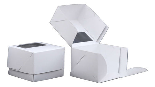 Pick My Pack 50 Mini Cake Boxes With Window + 50 Bases 9 Cm 0