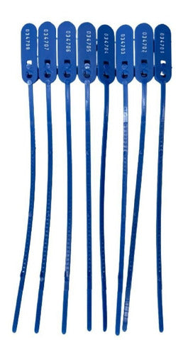 100 Lacre Para Malote Numerado 28 Cm Azul Segurança 1