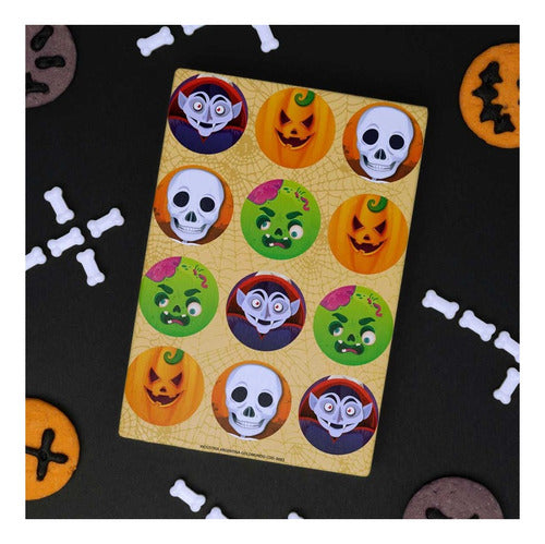 10 Planchas Stickers Autoadhesivos X12u Halloween Personajes 1