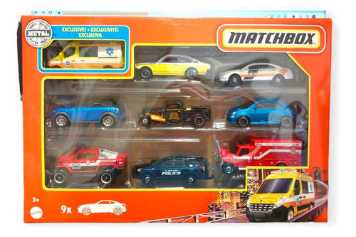 Matchbox Pack X 9 Autos Mattel Lanus 4