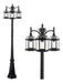 Partphoner 3-head Outdoor Lamp Post Light Birdcage, Impermea 0