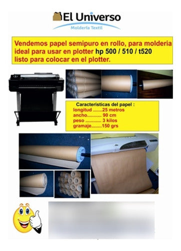 Bobina De Papel Kraft 90cm X 150grs X 25mts 5