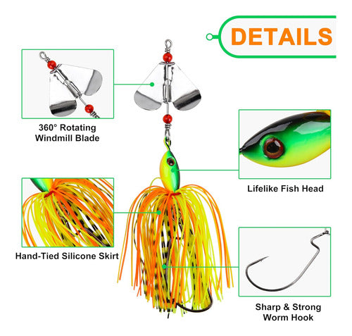 Señuelos Pesca Cebos Agua Dulce O Salada Pack X6 Spinnerbait 1