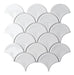 Fika Porcelanato Malla Fishscale Fan Shape White 29x27 0