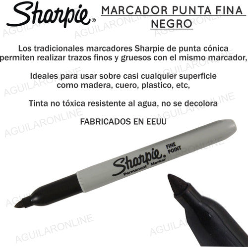 Sharpie 10 Fine Point Permanent Markers Black 1