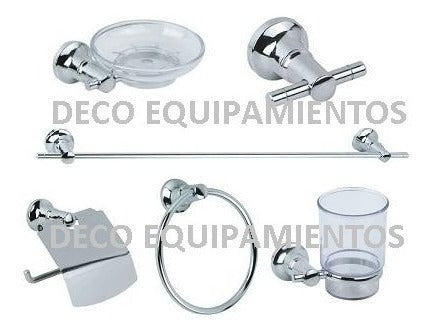 Deco Equipamientos Bath Accessory Kit 6 Pieces 100% Metal 1