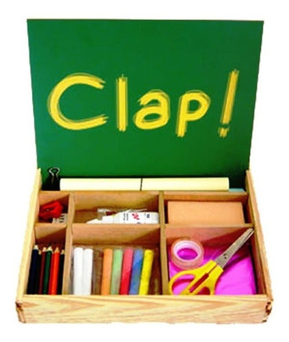 Clap Didactic Art Wooden Box with Painting and Drawing Materials 3