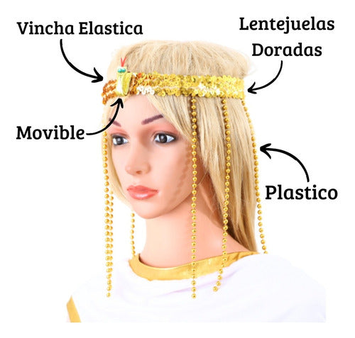 Party Store - Egyptian Gold Cleopatra Headband - Costume Accessories 2