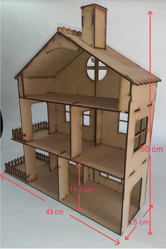 Set of 5 Dollhouses for LOL Dolls in Fibrofácil MDF Without Furniture 2