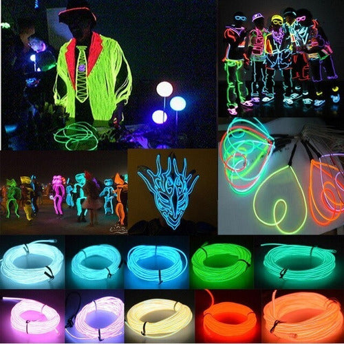 Grupo Sayde Hilo Neon Led El Wire 3 Metros A Pilas Cable Luces Tuning 6