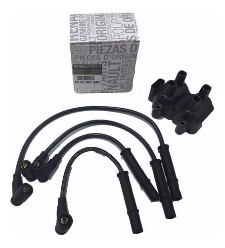 Kit Bobina Y Cable Enc Logan Sandero 1.6 8v Original Renault 0