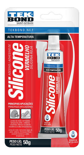 Sellador Fijador Adhesivo Silicona Acetico 50gr Rojo Tekbond 0