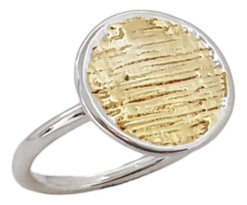 Inspira Joyas Anillo Con Diseño Moderno En Plata 925 Y Lamina De Oro 1