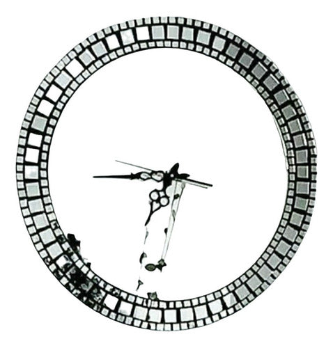 Abstract Minimalist XXL Mosaic Mirror Clock 0