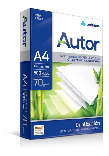 Resma Autor White A4 70gsm Free Shipping X 24 Units in Caba 0