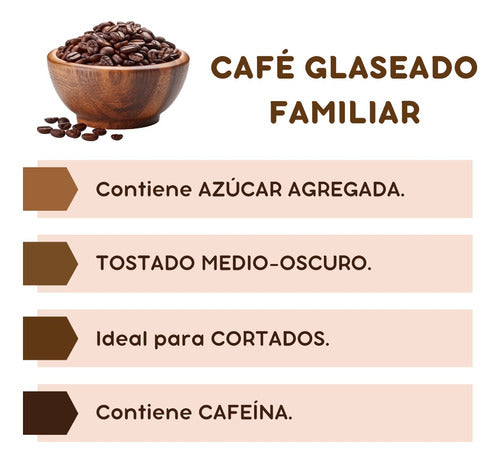 Café En Grano Glaseado 1kg Variedad Familiar - Grano Arábica 2