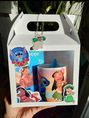 Obby Box Stitch Taza Y Anotador (Lapiceras Y Stickers) 1