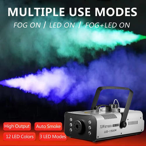 XWSTGEQ 1500 Watt Fog Machine with 6 LED Lights and Remote Control 2