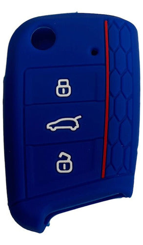Silicone Key Cover Case VW Golf VII MK7 GTI Virtus Blue 0