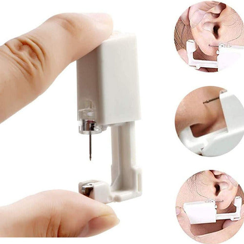 2 Automatic Ear Piercing Openers + Steel Earring 1