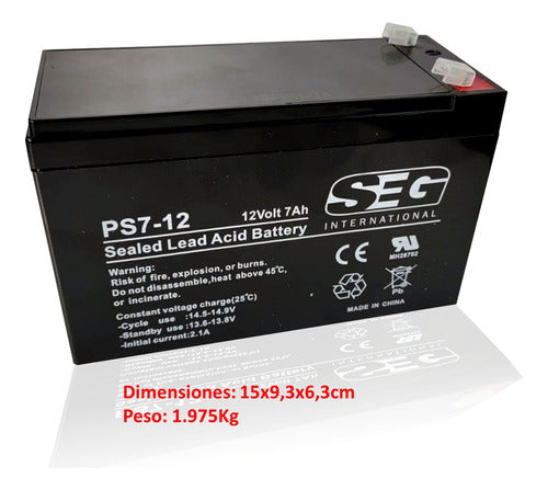 Rechargeable 12V 7Ah Alarm Battery by SEG 1