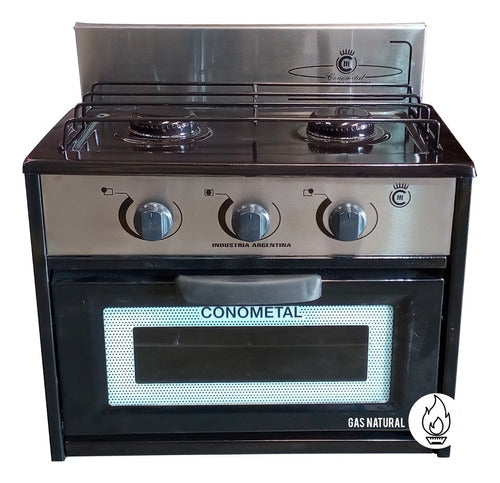 Gas Natural 2-Hob Cooktop with Oven 3