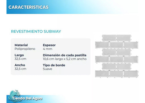 Venetile Azulejos Subway Perlado Polipropileno Biselado 1